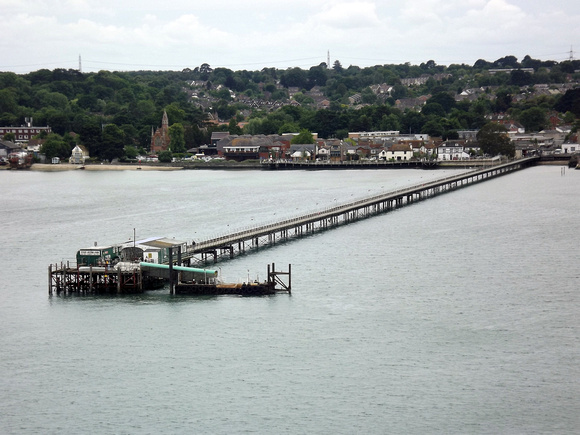 A closer view of Hythe Pier, seen from Queen Mary 2